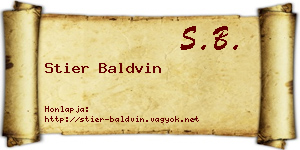 Stier Baldvin névjegykártya